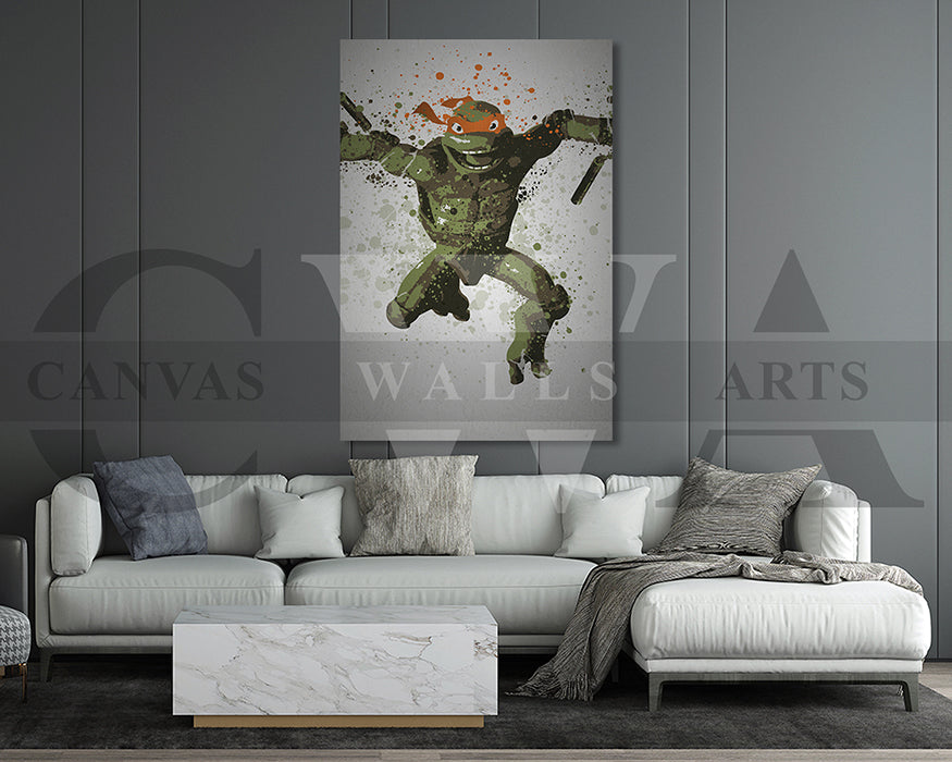 Turtles Michelangelo Canvas Wall Art