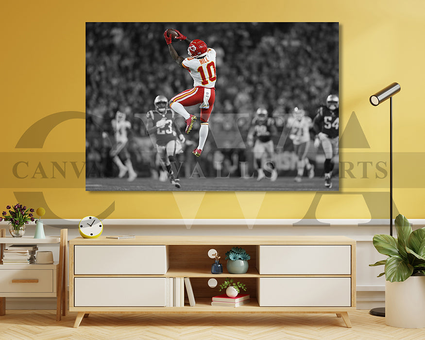 Tyreek Hill Black & White Canvas Art American Football Canvas Wall Art