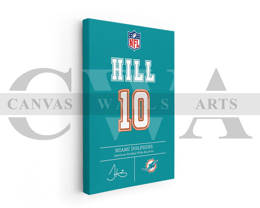 Tyreek Hill Jersey Canvas Wall Art NFL Jersey Poster Print Sports Canvas Frame Ready To Hang