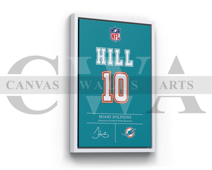 Tyreek Hill Jersey Canvas Wall Art NFL Jersey Poster Print Sports Canvas Frame Ready To Hang