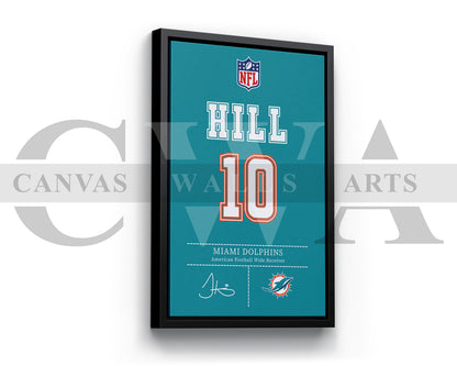 Tyreek Hill Jersey Canvas Wall Art NFL Jersey Poster Print Sports Canvas Frame Ready To Hang