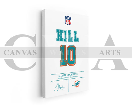 Tyreek Hill Jersey Canvas Wall Art NFL Jersey Poster Print American Football Canvas Print