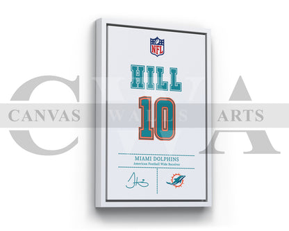 Tyreek Hill Jersey Canvas Wall Art NFL Jersey Poster Print American Football Canvas Print