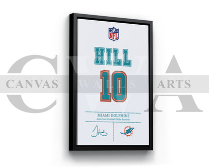 Tyreek Hill Jersey Canvas Wall Art NFL Jersey Poster Print American Football Canvas Print