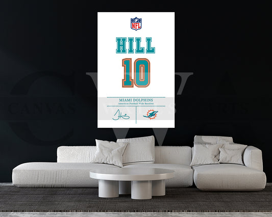 Tyreek Hill Jersey Canvas Wall Art NFL Jersey Poster Print American Football Canvas Print