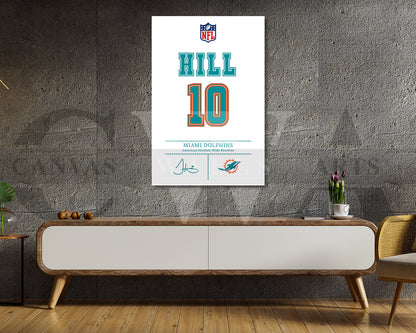 Tyreek Hill Jersey Canvas Wall Art NFL Jersey Poster Print American Football Canvas Print