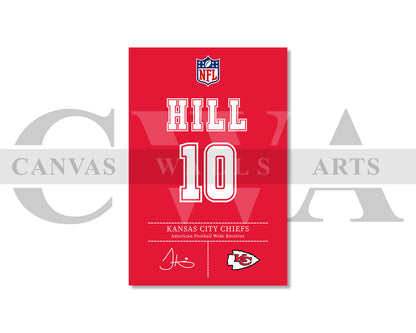 Tyreek Hill Jersey Canvas Wall Art NFL Jersey Poster Print Sports Canvas Print