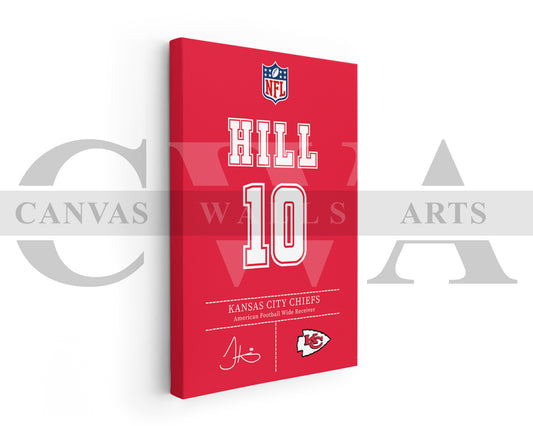 Tyreek Hill Jersey Canvas Wall Art NFL Jersey Poster Print Sports Canvas Print