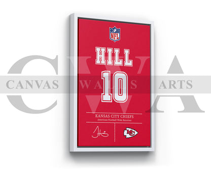 Tyreek Hill Jersey Canvas Wall Art NFL Jersey Poster Print Sports Canvas Print