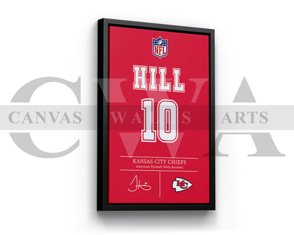 Tyreek Hill Jersey Canvas Wall Art NFL Jersey Poster Print Sports Canvas Print