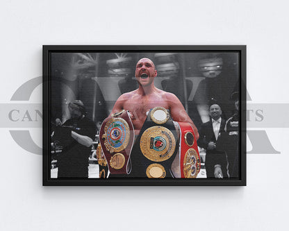 Tyson Fury Black & White Canvas Art MMA Canvas Wall Art