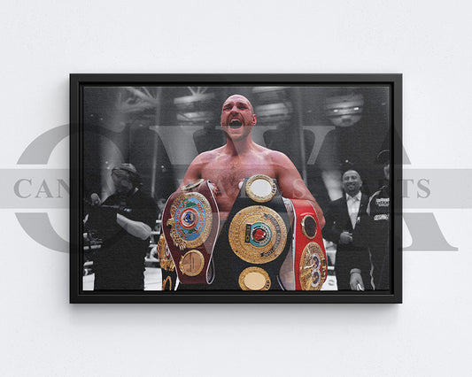 Tyson Fury Black & White Canvas Art MMA Canvas Wall Art