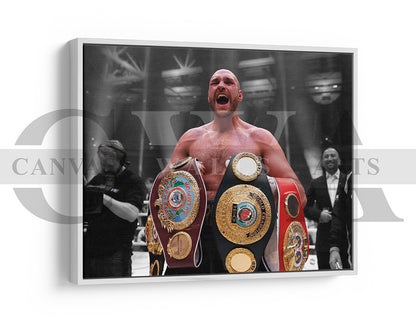 Tyson Fury Black & White Canvas Art MMA Canvas Wall Art