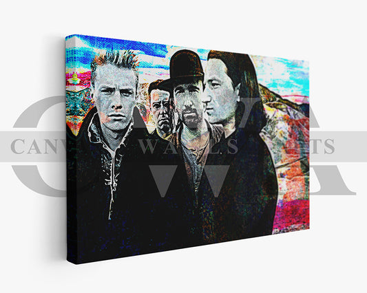 U2 Canvas Wall Art Abstract Music Poster Print