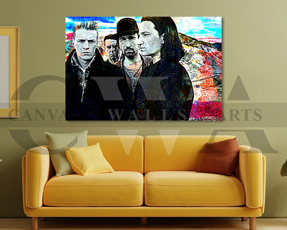 U2 Canvas Wall Art Abstract Music Poster Print