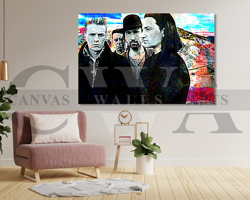 U2 Canvas Wall Art Abstract Music Poster Print