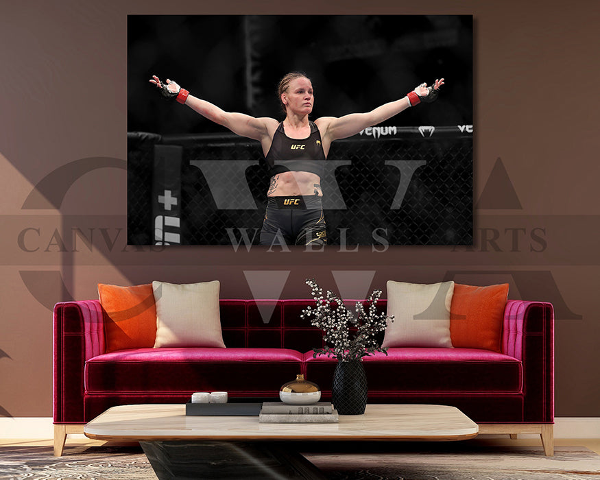 Valentina Shevchenko Black & White Canvas Art MMA Canvas Wall Art
