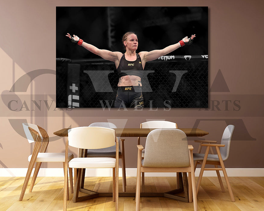 Valentina Shevchenko Black & White Canvas Art MMA Canvas Wall Art