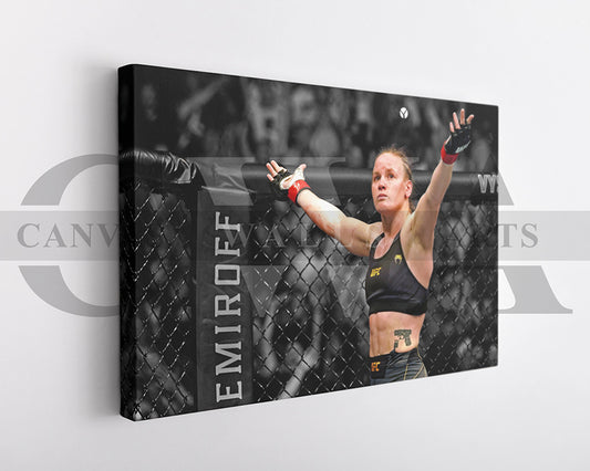Valentina Shevchenko Black & White Canvas Art MMA Canvas Wall Art