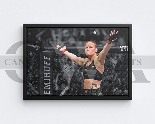 Valentina Shevchenko Black & White Canvas Art MMA Canvas Wall Art