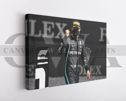 Valtteri Bottas Black & White Canvas Art F1 Canvas Wall Art