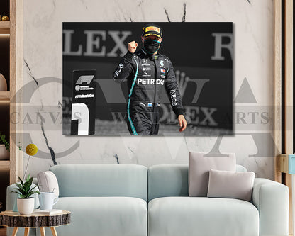 Valtteri Bottas Black & White Canvas Art F1 Canvas Wall Art