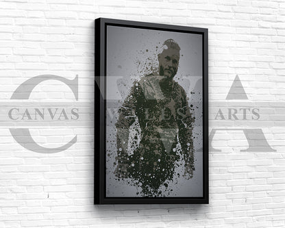 Vikings Ragnar Lothbrok Splatter Canvas Wall Art