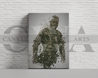 Vikings Ragnar Lothbrok Splatter Canvas Wall Art