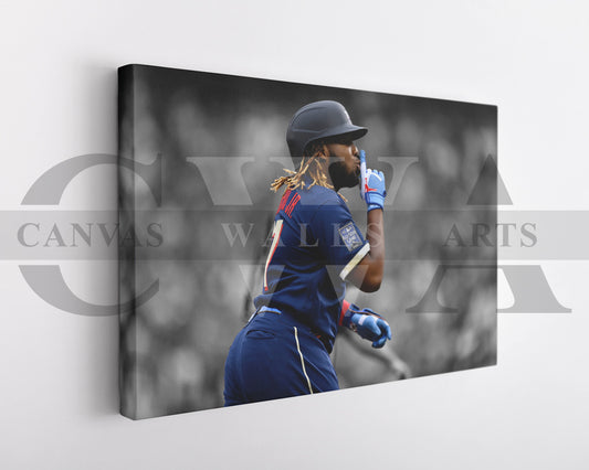 Vladimir Guerrero Black & White Canvas Art Baseball Canvas Wall Art