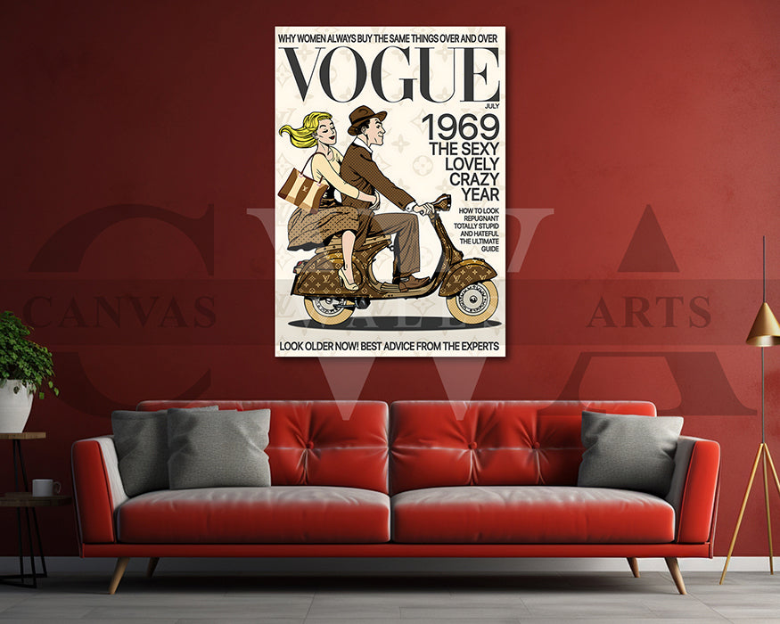 Vogue July 1969 Canvas Wall Art Louis Vuitton Canvas Print