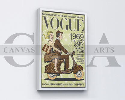 Vogue July 1969 Canvas Wall Print