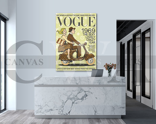 Vogue July 1969 Canvas Wall Print