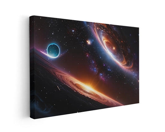 Warped Space Galaxy Canvas Wall Art