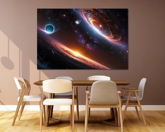 Warped Space Galaxy Canvas Wall Art