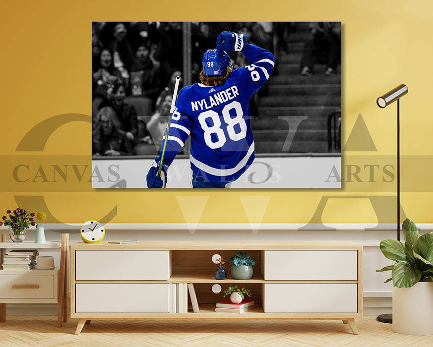 William Nylander Black & White Canvas Art Ice hockey Canvas Wall Art