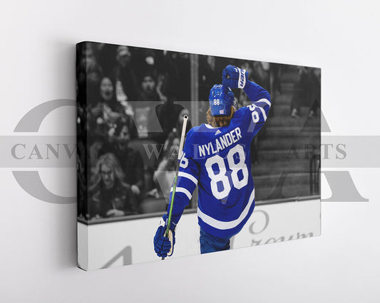 William Nylander Black & White Canvas Art Ice hockey Canvas Wall Art