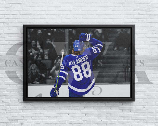 William Nylander Black & White Canvas Art Ice hockey Canvas Wall Art