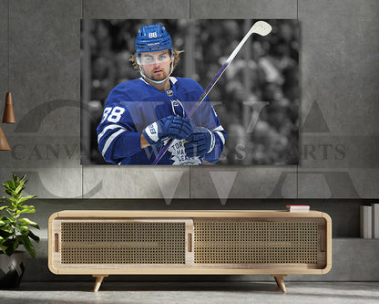 William Nylander Black & White Canvas Art Ice hockey Canvas Wall Art
