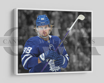 William Nylander Black & White Canvas Art Ice hockey Canvas Wall Art