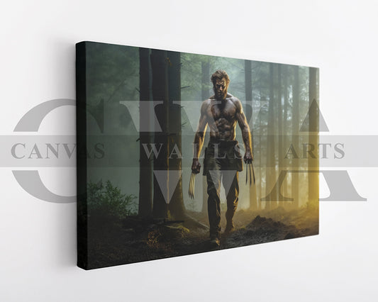 Wolverine Intense Walk With Claws Bared Canvas Wall Art