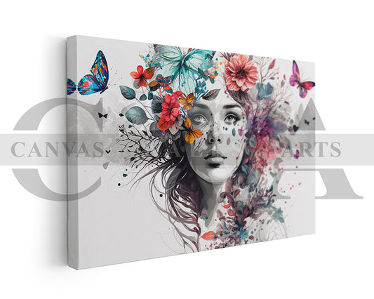 Woman Butterfly Canvas Print