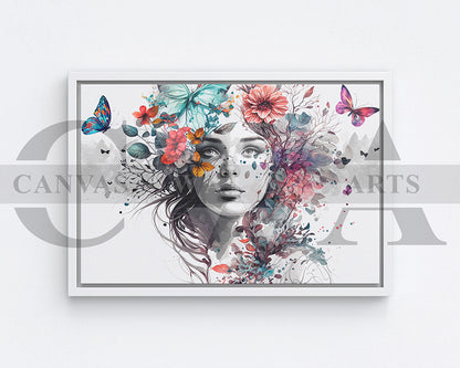 Woman Butterfly Canvas Print