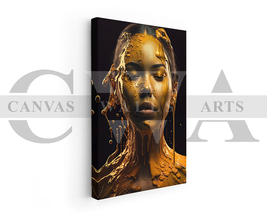 Woman Dripping Liquid Canvas Wall Art