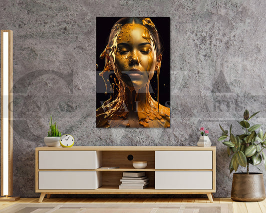 Woman Dripping Liquid Canvas Wall Art