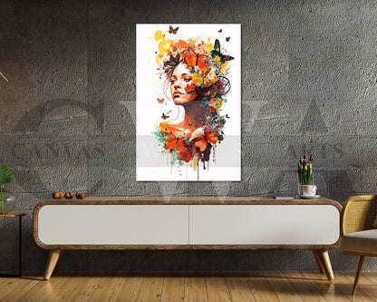 Woman Face Butterfly Canvas Print