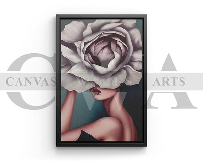 Woman Head Flower Canvas Art
