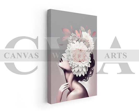 Woman Head Flower Canvas Print