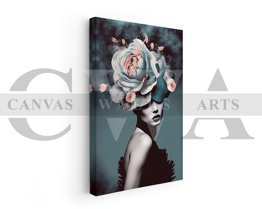 Woman Head Flower Canvas Print Home Decor