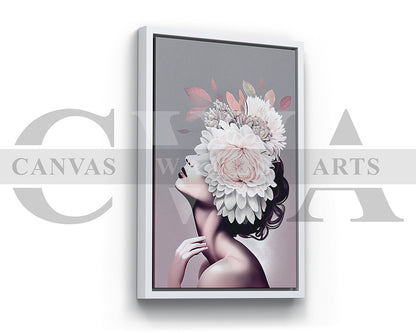 Woman Head Flower Canvas Print