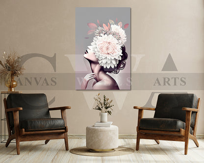 Woman Head Flower Canvas Print